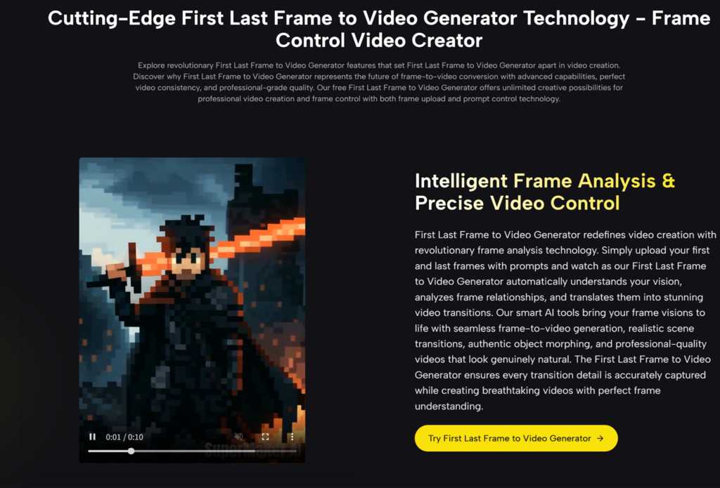 Best Free AI Tool in 2025 for Generating Videos from First and Last Frame