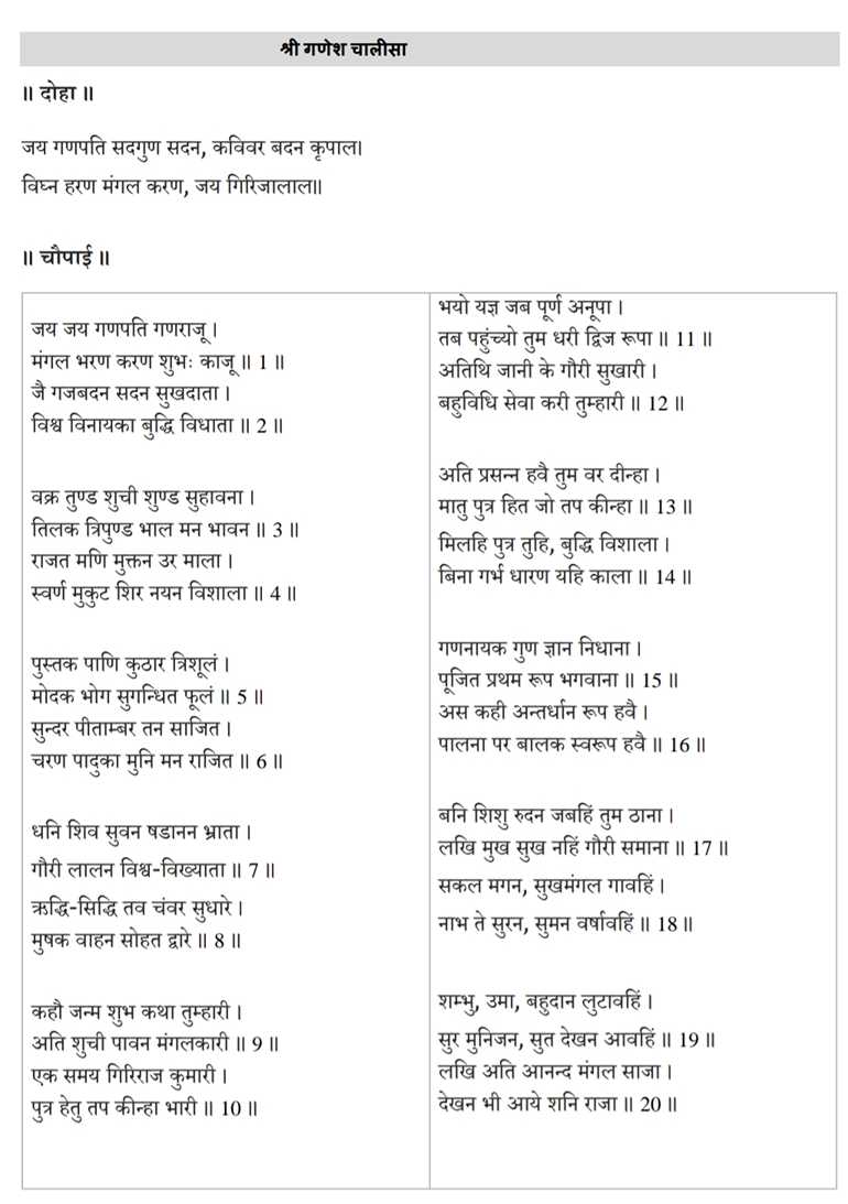 Ganesh Chalisa pdf