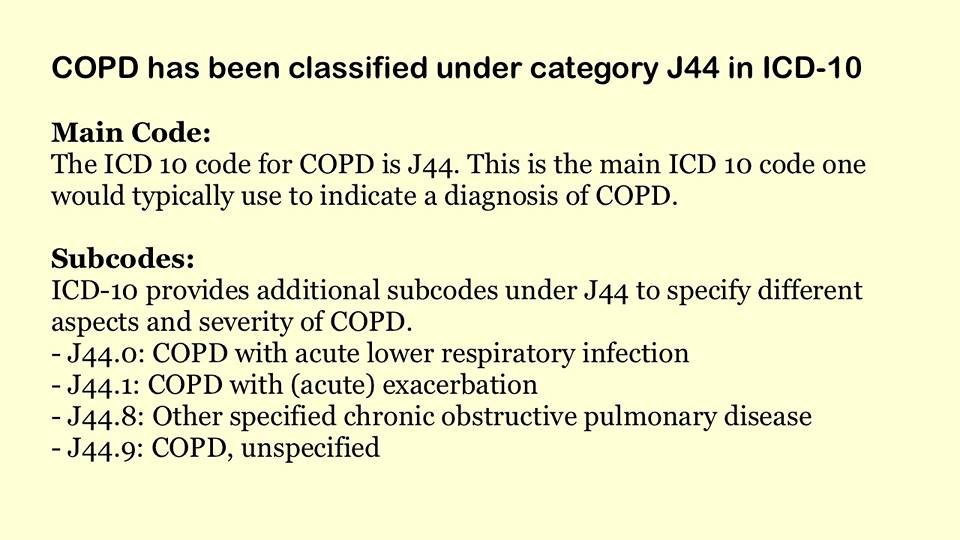 ICD 10 code for COPD